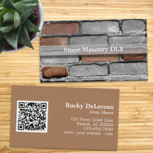Professional Stonemason Rustic Brick and QR Code