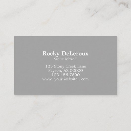 Professional Stonemason Rustic Brick Visitekaartje (Achterkant)