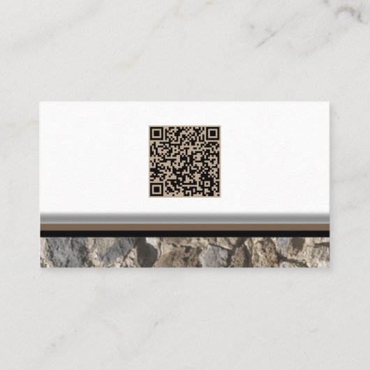 Professional Stonemason Rustic Rock Border QR Code Visitekaartje (Achterkant)