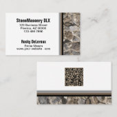 Professional Stonemason Rustic Rock Border QR Code Visitekaartje (Voorkant / Achterkant)