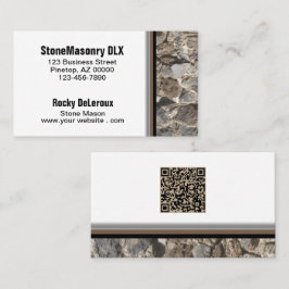 Professional Stonemason Rustic Rock Border QR Code Visitekaartje