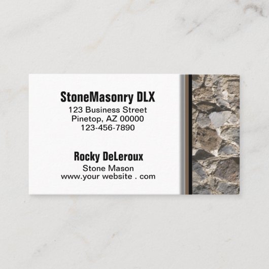 Professional Stonemason Rustic Rock Border QR Code Visitekaartje (Voorkant)