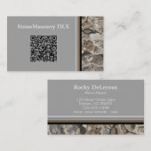 Professional Stonemason Rustic Rock Border QR Code Visitekaartje (Voorkant / Achterkant)