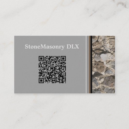 Professional Stonemason Rustic Rock Border QR Code Visitekaartje (Voorkant)