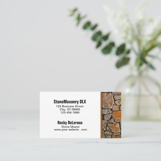 Professional Stonemason Rustic Rock Border Visitekaartje (Staand voorkant)