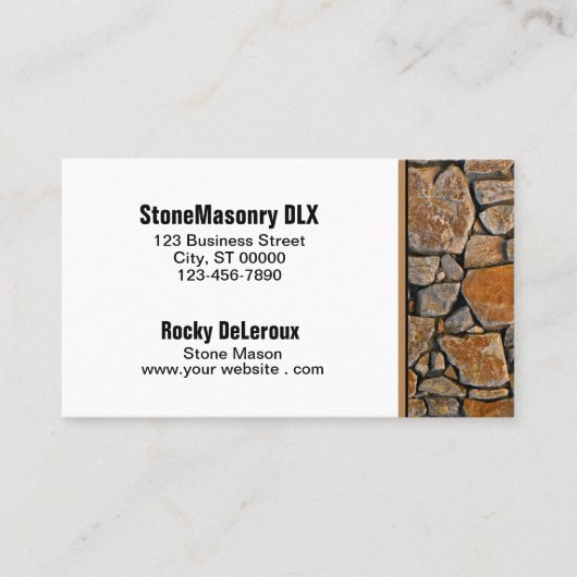 Professional Stonemason Rustic Rock Border Visitekaartje (Voorkant)
