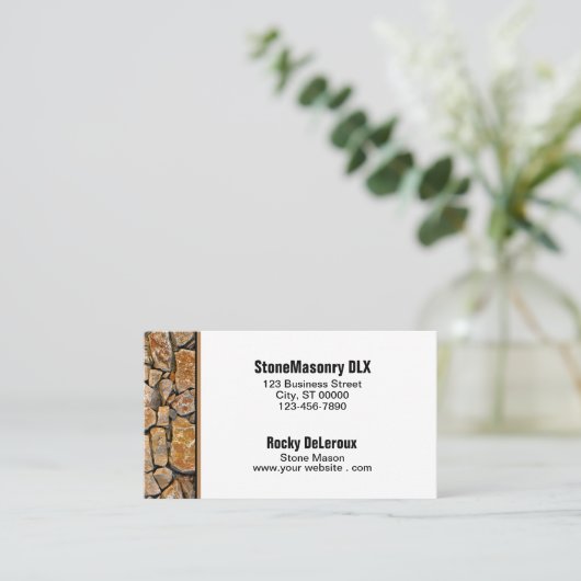 Professional Stonemason Rustic Rock Border Visitekaartje (Staand voorkant)
