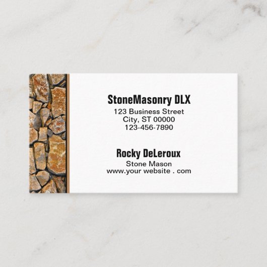 Professional Stonemason Rustic Rock Border Visitekaartje (Voorkant)