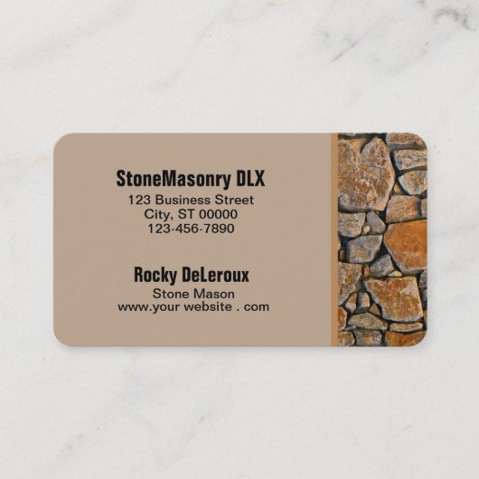 Professional Stonemason Rustic Rock Border Visitekaartje (Voorkant)