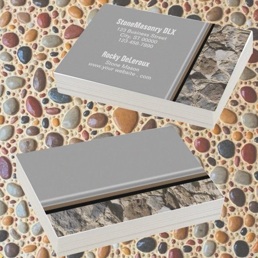 Professional Stonemason Rustic Rock Border Visitekaartje
