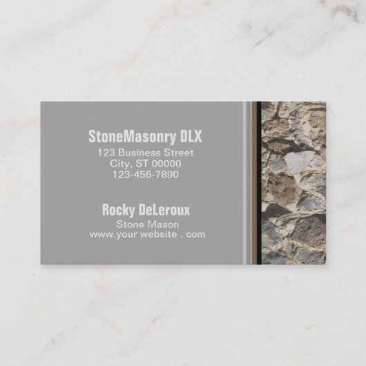 Professional Stonemason Rustic Rock Border Visitekaartje (Voorkant)