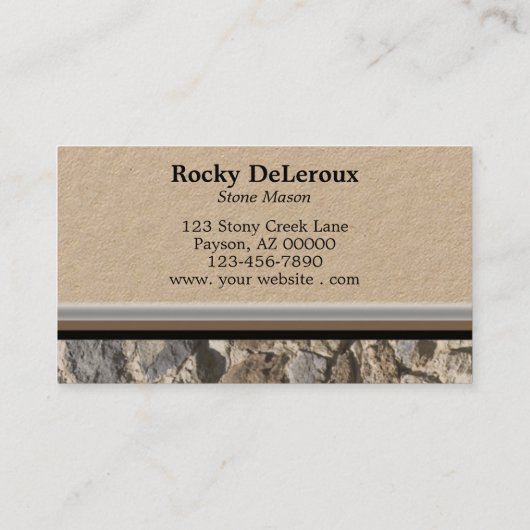 Professional Stonemason Wall Border QR Code Visitekaartje (Achterkant)