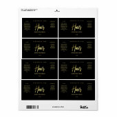 Professional styling Black Gold Hair Serum Labels (Full Sheet)