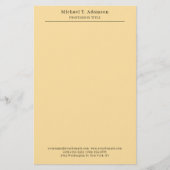 Professional Stylish Elegant Plain Modern Beige Briefpapier (Voorkant)