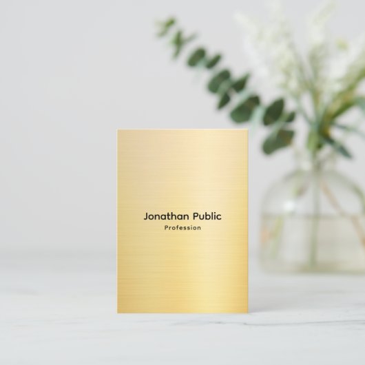 Professional Stylish Faux Gold Template Visitekaartje (Staand voorkant)