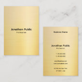 Professional Stylish Faux Gold Template Visitekaartje (Voorkant / Achterkant)