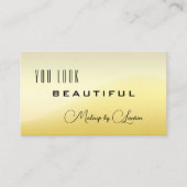 Professional Sunny Light Gold QR-code Beauty Visitekaartje (Voorkant)