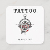 Professional Tattoo Shop Tattoos Studio QR Code Vierkante Visitekaartje (Voorkant)