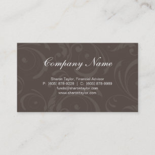 Professional Taupe & Beige Visitekaartje Swirls