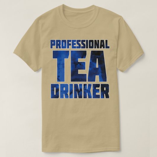 Professional Tea Drinker blue T-shirt (Design voorkant)