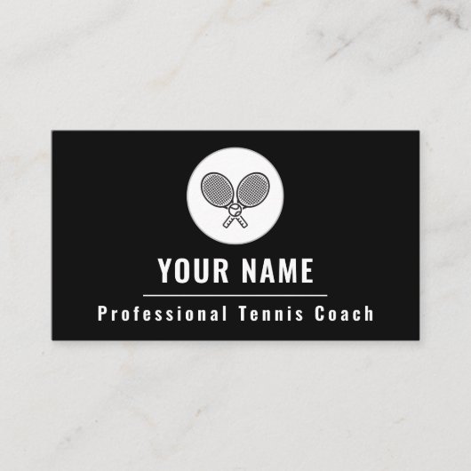Professional Tennis Coach Instructor Country Club Visitekaartje (Voorkant)