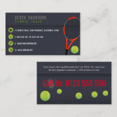 Professional Tennis Coach | Tennis Racket Visitekaartje (Voorkant / Achterkant)