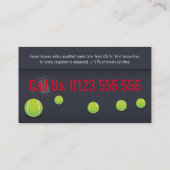 Professional Tennis Coach | Tennis Racket Visitekaartje (Achterkant)