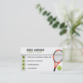 Professional Tennis Coach | Tennis Racket Visitekaartje (Staand voorkant)