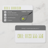 Professional Tennis Coach | Tennis Racket Visitekaartje (Voorkant / Achterkant)