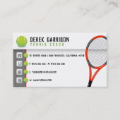 Professional Tennis Coach | Tennis Racket Visitekaartje (Voorkant)