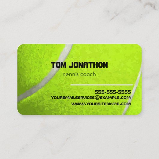 Professional Tennis Coach White Visitekaartje (Achterkant)