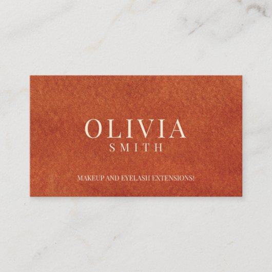 Professional Terracotta Waterverf Texture Visitekaartje (Voorkant)