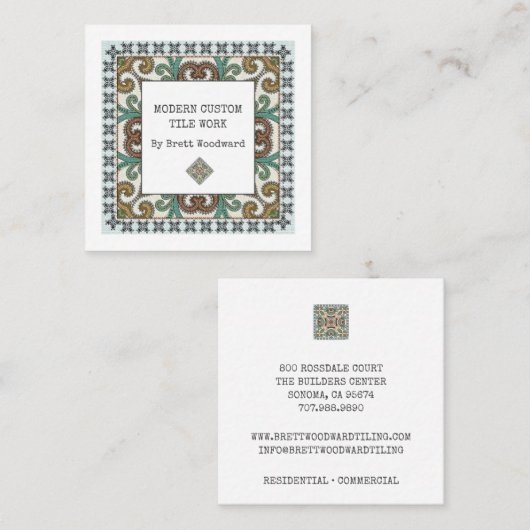 Professional Tiler Square Visitekaartje (Voorkant / Achterkant)
