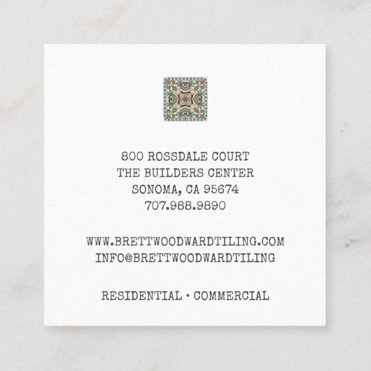 Professional Tiler Square Visitekaartje (Achterkant)