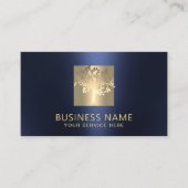 Professional Tree Logo Modern Navy Blauw & Goud Visitekaartje (Voorkant)