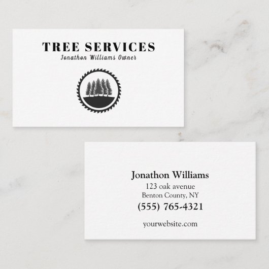 Professional Tree Trimming Service Visitekaartje (Voorkant / Achterkant)