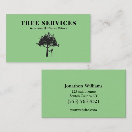 Professional Tree Trimming Service Visitekaartje (Voorkant / Achterkant)