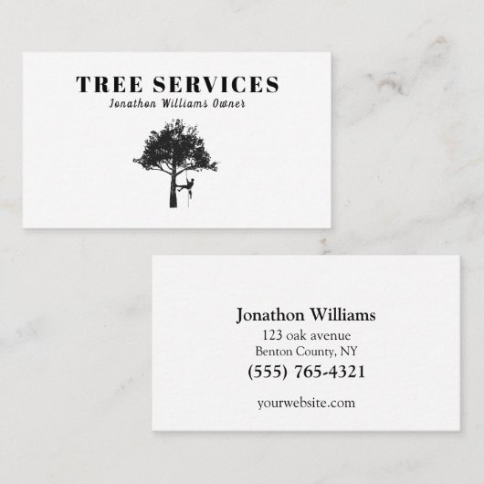 Professional Tree Trimming Service Visitekaartje (Voorkant / Achterkant)