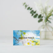 Professional Trendy Blue Yellow Modern Abstract Visitekaartje (Staand voorkant)