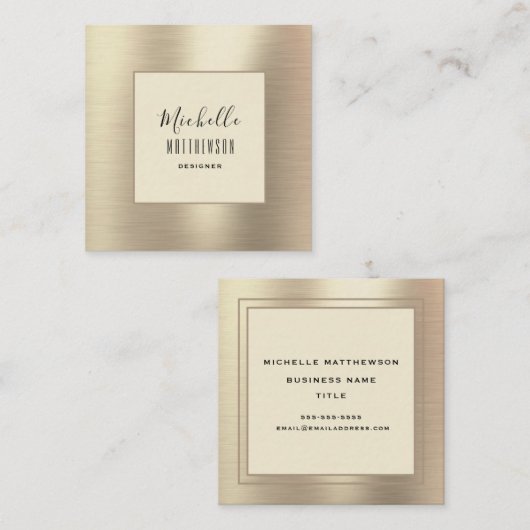 Professional Trendy Gold Beauty Modern Vierkante Visitekaartje (Voorkant / Achterkant)