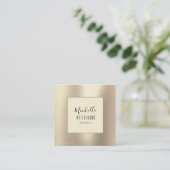 Professional Trendy Gold Beauty Modern Vierkante Visitekaartje (Staand voorkant)