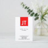 Professional Trendy Red White Visitekaartje (Staand voorkant)