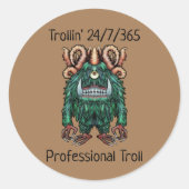 Professional Troll Ronde Sticker (Voorkant)