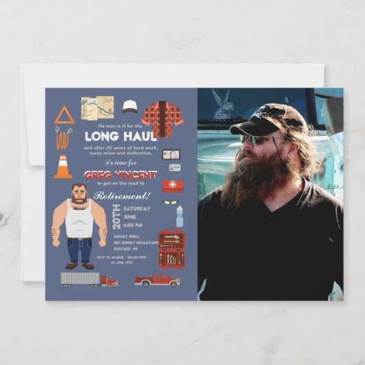 Professional Trucker Photo Invitation Kaart (Voorkant)