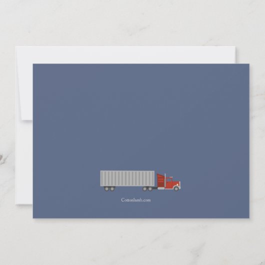 Professional Trucker Photo Invitation Kaart (Achterkant)