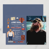 Professional Trucker Photo Invitation Kaart (Voorkant / Achterkant)