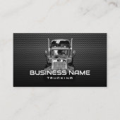 Professional Trucking Semi Truck Black Metal Visitekaartje (Voorkant)
