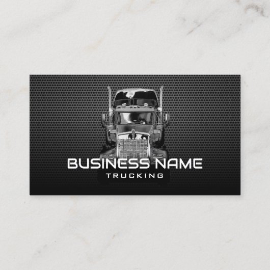 Professional Trucking Semi Truck Black Metal Visitekaartje (Voorkant)