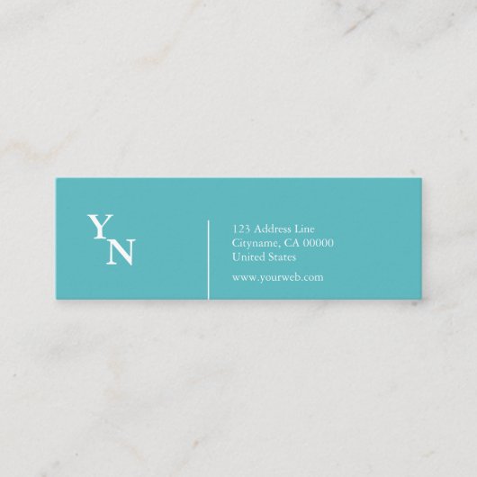 Professional Typo Turquoise Mini Visitekaartje (Voorkant)