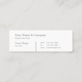 Professional Typo Turquoise Mini Visitekaartje (Achterkant)